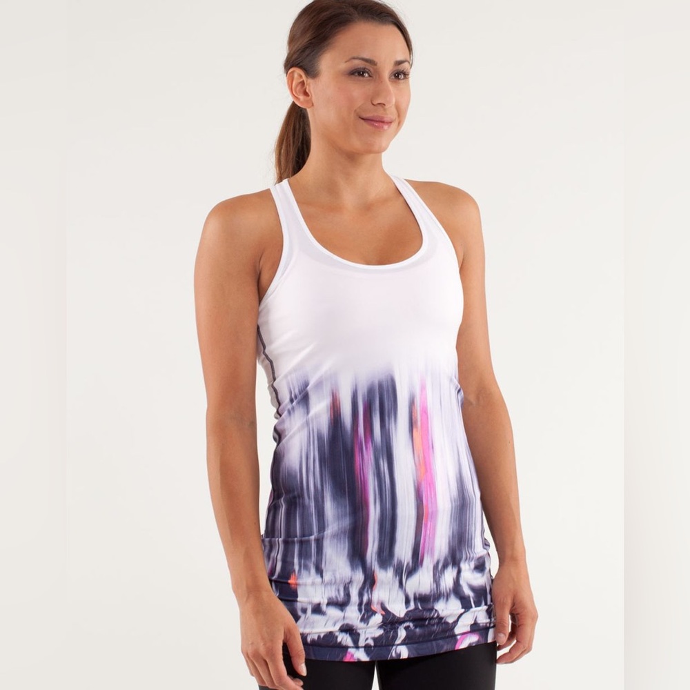 Lululemon Cool Racerback *extra long in engineered mirage deep indigo pink